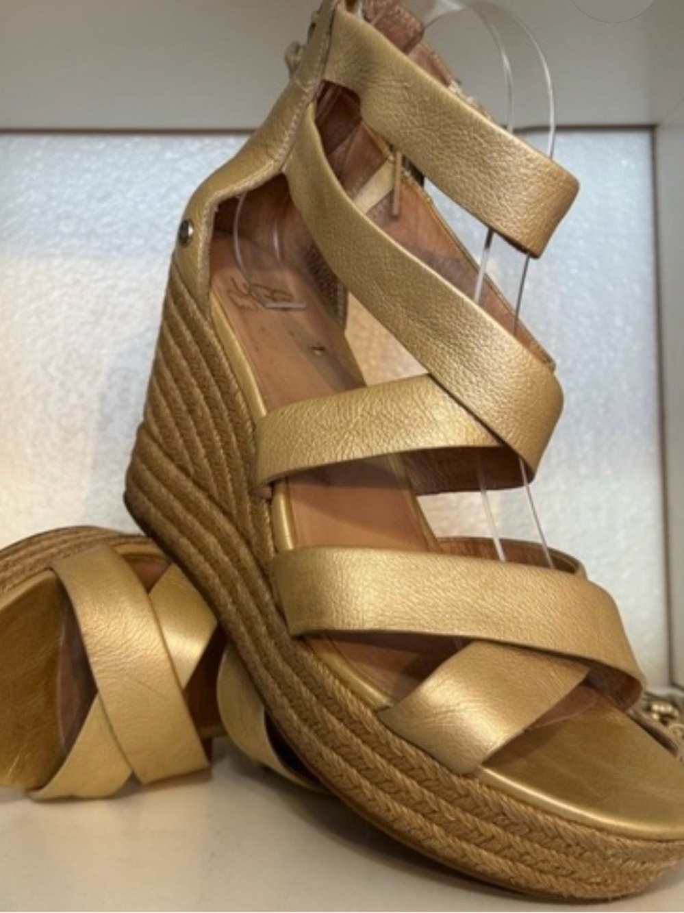 UGG-Raquel Metallic Strappy Wedge Sandals for Women